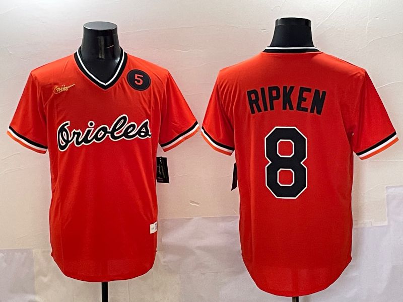 Men Baltimore Orioles 8 Ripken Orange Game 2025 Nike MLB Jersey style 5098